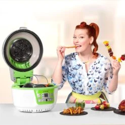 VitAir Turbo Heißluftfritteuse Grün-weiß 1400W Grillen Backen 9l -Geschäft Für Haushalts- Und Küchenbedarf 10028288 yy 0003 titel enie klarstein vitair heissluft frieteuse