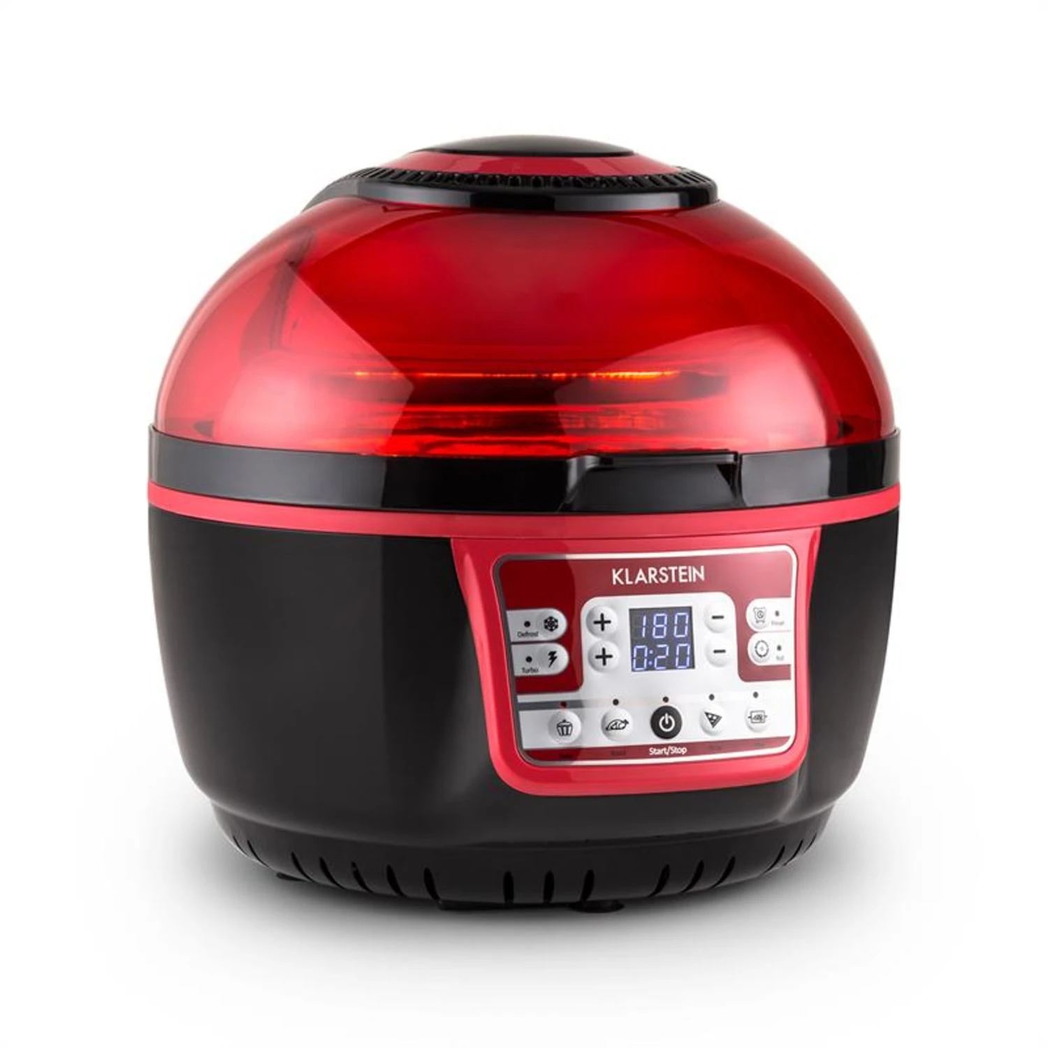 VitAir Turbo Heißluftfritteuse Rot-schwarz 1400W Grillen Backen 9l 2 VitAir Turbo Heißluftfritteuse Rot-schwarz 1400W Grillen Backen 9l