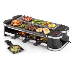 Tenderloin 50/50 Raclette-Grill 1200W 8 Personen Naturstein & Grill -Geschäft Für Haushalts- Und Küchenbedarf 10028578 yy 0007 logo 07 Klarstein Tenderloin Raclette Grill