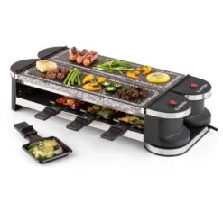 Tenderloin 100 Raclette-Grill 1200 W (2x600W) 8 Personen 2x Naturstein -Geschäft Für Haushalts- Und Küchenbedarf 10028579 yy 0007 logo 07 Klarstein Tenderloin Raclette Grill