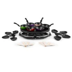 Woklette Tischgrill Raclette Wokset 1200 W 8 Personen Antihaft -Geschäft Für Haushalts- Und Küchenbedarf 10030539 yy 0004 detail oneConcept Woklette Tischgrill Raclette Wok 1200W