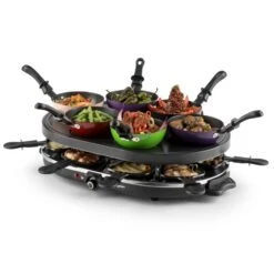 Woklette Tischgrill Raclette Wokset 1200 W 8 Personen Antihaft -Geschäft Für Haushalts- Und Küchenbedarf 10030539 yy 0005 front oneConcept Woklette Tischgrill Raclette Wok 1200W