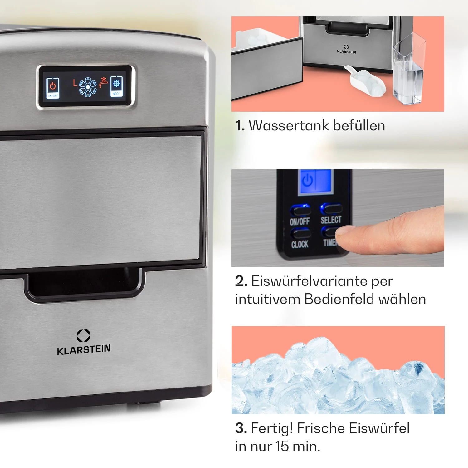 Metropolitan Eiswürfelmaschine 12kg/24h Digitales Display 6 Metropolitan Eiswürfelmaschine 12kg/24h Digitales Display – Bild 4