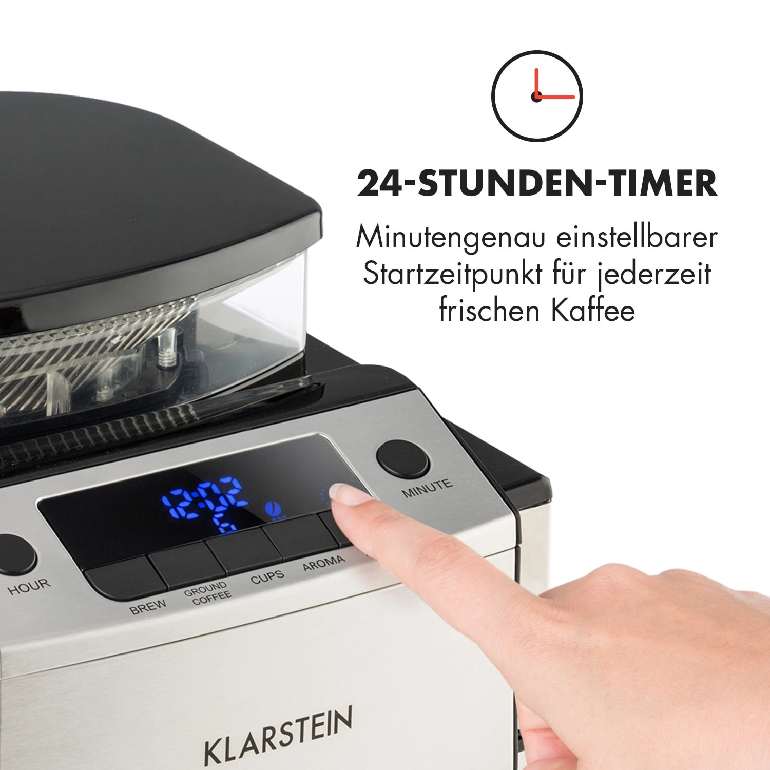 Aromatica X Kaffeemaschine Mahlwerk Glaskanne Aroma+ Edelstahl 8 Aromatica X Kaffeemaschine Mahlwerk Glaskanne Aroma+ Edelstahl – Bild 6