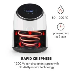 AirVital Heißluftfritteuse 1300W 2,5l CeraPlus-Antihaft Touch Weiß -Geschäft Für Haushalts- Und Küchenbedarf 10032331 yy 0004 logo Klarstein AirVital Heissluftfritteuse 1300W weiss reedit