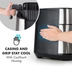 AeroVital Heißluftfritteuse 1700W 5,4 Liter Timer Edelstahl Silber -Geschäft Für Haushalts- Und Küchenbedarf 10032848 yy 0006 logo Klarstein AeroVital Heissluftfritteuse silber reedit