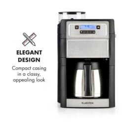 Aromatica II Thermo Kaffeemaschine, Mahlwerk, 1,25 L, Silber -Geschäft Für Haushalts- Und Küchenbedarf 10032875 yy 0003 logo Klarstein Aromatica II Thermo Kaffeemaschine silber