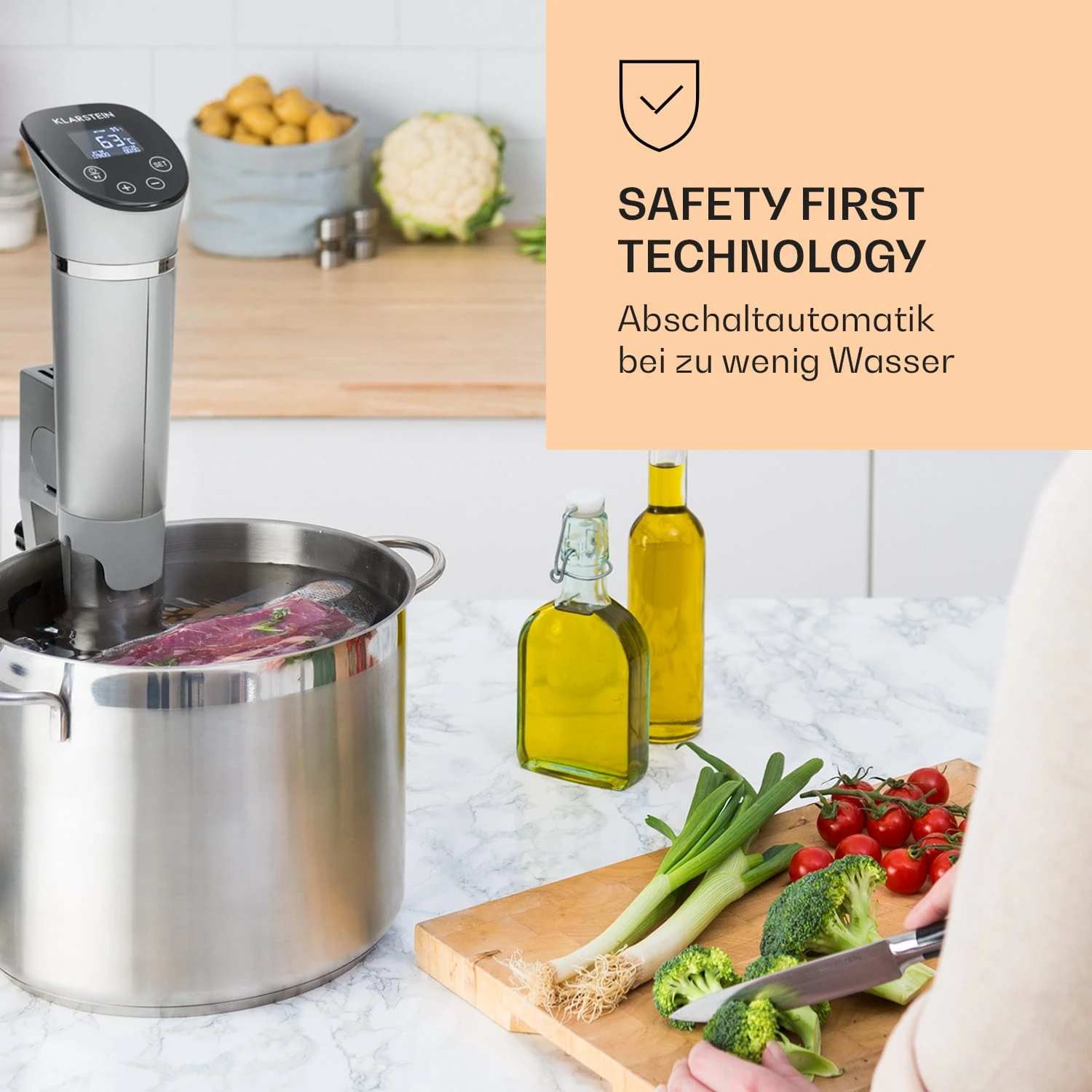 Quickstick Flex 1300W 3D Circulating 0-95 °C IPX7 Timer Silber 4 Quickstick Flex 1300W 3D Circulating 0-95 °C IPX7 Timer Silber – Bild 2