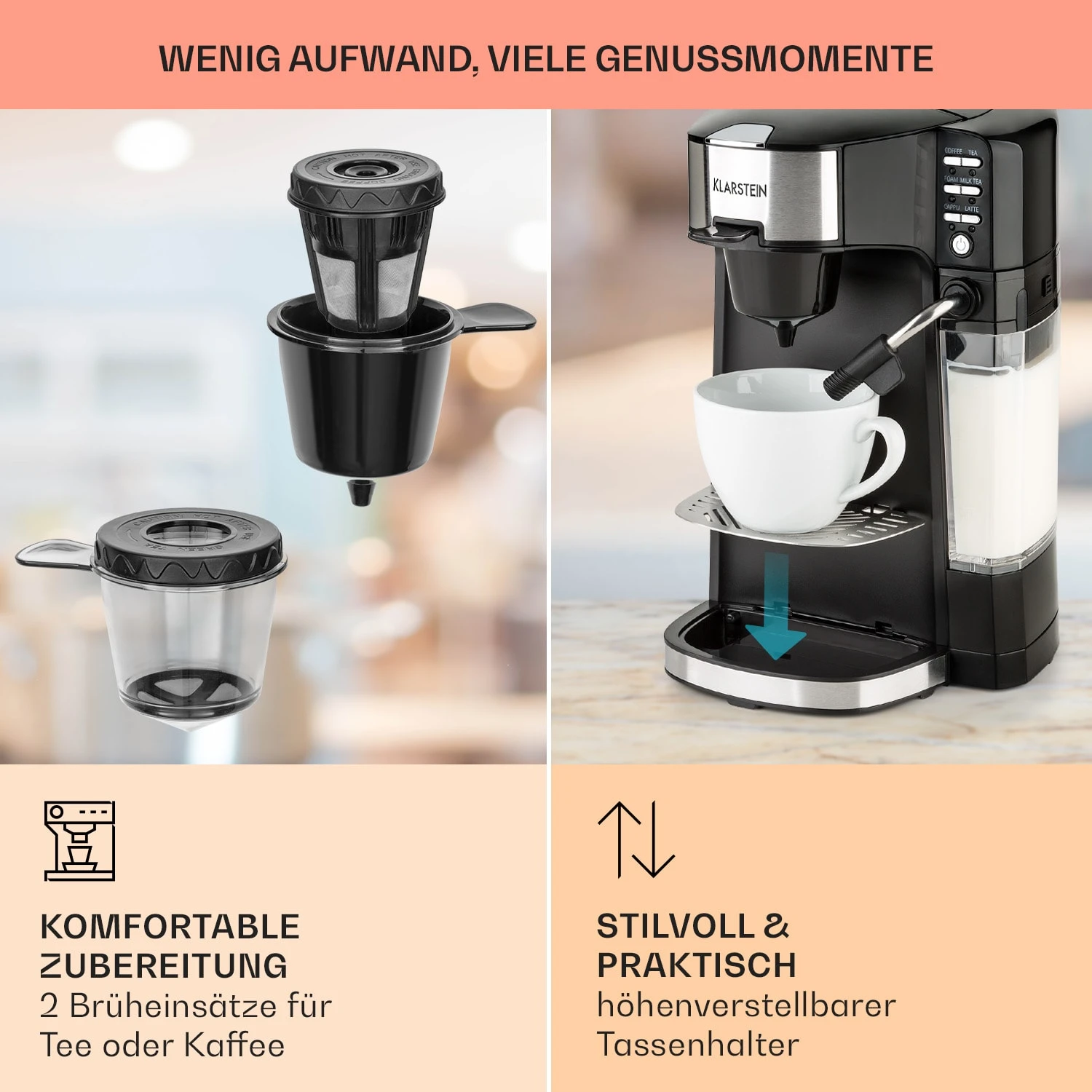 Baristomat 2-in-1-Heißgetränkeautomat Kaffee Tee Milchschaum 8 Baristomat 2-in-1-Heißgetränkeautomat Kaffee Tee Milchschaum – Bild 6