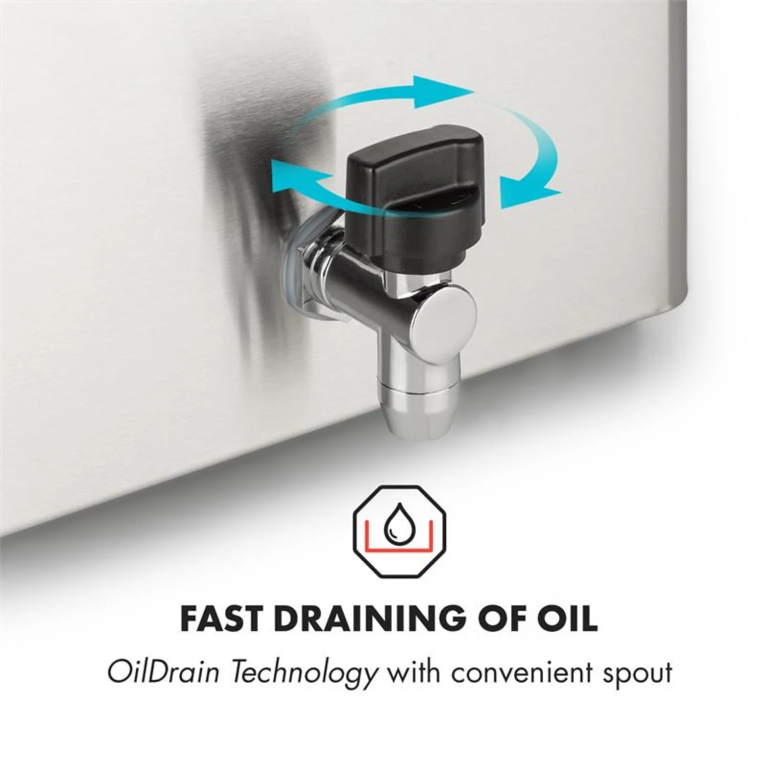 Family Fry Fritteuse 3000W Oil Drain Technology Edelstahl Silber 7 Family Fry Fritteuse 3000W Oil Drain Technology Edelstahl Silber – Bild 5