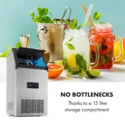 Glacial XL Profi-Eiswürfelmaschine 38kg/d 15l LED Edelstahl Schwarz -Geschäft Für Haushalts- Und Küchenbedarf 10033442 yy 0004 logo Klarstein Glacial XL Profi Eiswuerfelmaschine 15 L