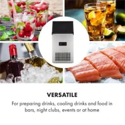 Glacial XL Profi-Eiswürfelmaschine 38kg/d 15l LED Edelstahl Schwarz -Geschäft Für Haushalts- Und Küchenbedarf 10033442 yy 0007 logo Klarstein Glacial XL Profi Eiswuerfelmaschine 15 L