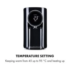 Hot Spring Plus Heißwasserspender 5l Edelstahl-Wassertank 45-95 °C -Geschäft Für Haushalts- Und Küchenbedarf 10033753 yy 0006 logo Klarstein Hot Spring Heisswasserspender schwarz