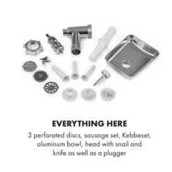 Kraftprotz Elektrischer Fleischwolf 700 W Kupfermotor Edelstahl -Geschäft Für Haushalts- Und Küchenbedarf 10034215 yy 0006 logo Klarstein Kraftprotz elektrischer Fleischwolf weiss