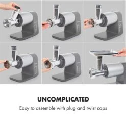 Mett Max Elektrischer Fleischwolf 600W Kupfermotor Aluminium -Geschäft Für Haushalts- Und Küchenbedarf 10034244 yy 0003 logo Klarstein Mett Max elektrischer Fleischwolf grau