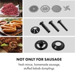 Mett Max Elektrischer Fleischwolf 600W Kupfermotor Aluminium -Geschäft Für Haushalts- Und Küchenbedarf 10034244 yy 0004 logo Klarstein Mett Max elektrischer Fleischwolf grau