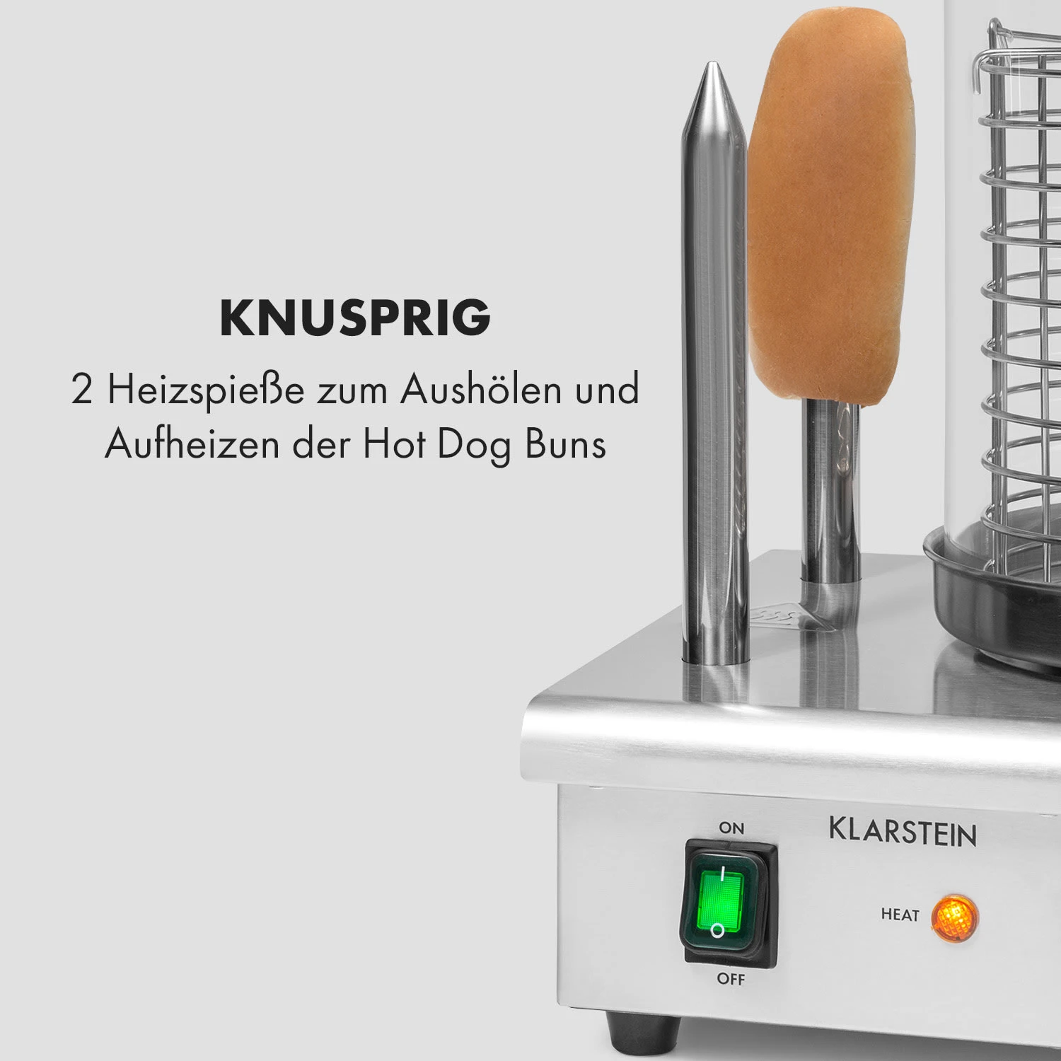 Wurstfabrik Pro 550 Hot Dog Maker 550W 2 Spieße 5L 30-100°C Edelstahl 7 Wurstfabrik Pro 550 Hot Dog Maker 550W 2 Spieße 5L 30-100°C Edelstahl – Bild 5