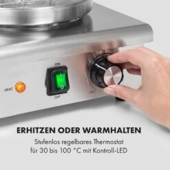 Wurstfabrik 600 Hot Dog Maker 600W 3 Spieße 5L 30-100°C Glas Edelstahl -Geschäft Für Haushalts- Und Küchenbedarf 10034454 de 0003 logo