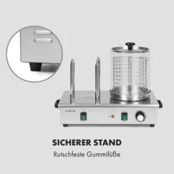Wurstfabrik 600 Hot Dog Maker 600W 3 Spieße 5L 30-100°C Glas Edelstahl -Geschäft Für Haushalts- Und Küchenbedarf 10034454 de 0008 logo