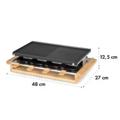Tournedo Raclette 1200W Aluminiumguss 8 Personen Holz-Dekor -Geschäft Für Haushalts- Und Küchenbedarf 10035219 yy 0009 logo Klarstein Tournedo Raclette Holz Dekor