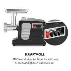 Kraftprotz Elektrischer Fleischwolf 700 W Kupfermotor Hack Wurst Kebbe Edelstahl -Geschäft Für Haushalts- Und Küchenbedarf 10035233 de 0005 logo