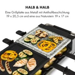 Bistecca Raclette 1200W Metall / Stein 8 Personen Kontroll-LED -Geschäft Für Haushalts- Und Küchenbedarf 10035293 de 0004 logo