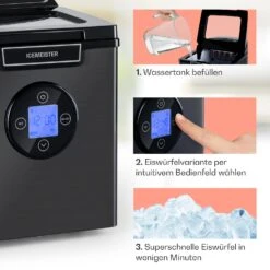 Icemeister 2G Eiswürfelmaschine 12kg/24h LC-Display Edelstahl -Geschäft Für Haushalts- Und Küchenbedarf 10035712 de 0004 usp