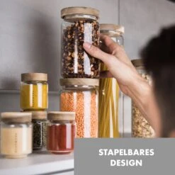 Glaswerk Lovage Vorratsgläser 1,1 L 3er Set Borosilikatglas Akazienholzdeckel Silikon -Geschäft Für Haushalts- Und Küchenbedarf 10036356 de 0002 logo