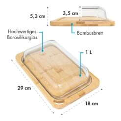 Glaswerk Hermatige Aufschnittbox Mit Glasdeckel 2er Set Borosilikatglas Bambus Schneidebret -Geschäft Für Haushalts- Und Küchenbedarf 10036374 de 0007 logo