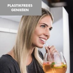 Glaswerk Frezzeria Glasstrohhalme 7 Stück 0,8 X 15 Cm (ØxH) Holzhalterung Bürste -Geschäft Für Haushalts- Und Küchenbedarf 10036379 de 0003 logo