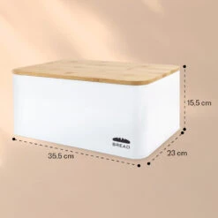Oklahoma Brotkasten Metall 35,5x15,5x23 Cm Bambus-Deckel Schneidebrett -Geschäft Für Haushalts- Und Küchenbedarf 10037444 yy 0005 logo