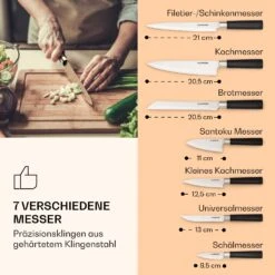 Kitano 8tlg. Messer-Set Mit Block 7 Messer Stahl Edler Holzblock -Geschäft Für Haushalts- Und Küchenbedarf 10037815 de 0004 logo
