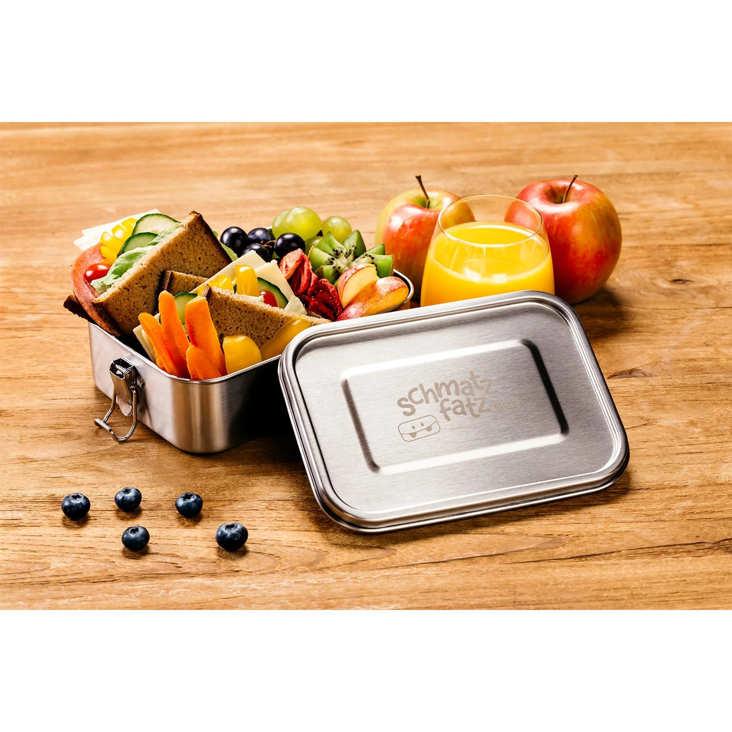 Schmatzfatz Eco Lunchbox 1200ml 19,5 X 14,5 X 6,5 Cm (BxHxT) Edelstahl 4 Schmatzfatz Eco Lunchbox 1200ml 19,5 X 14,5 X 6,5 Cm (BxHxT) Edelstahl – Bild 2