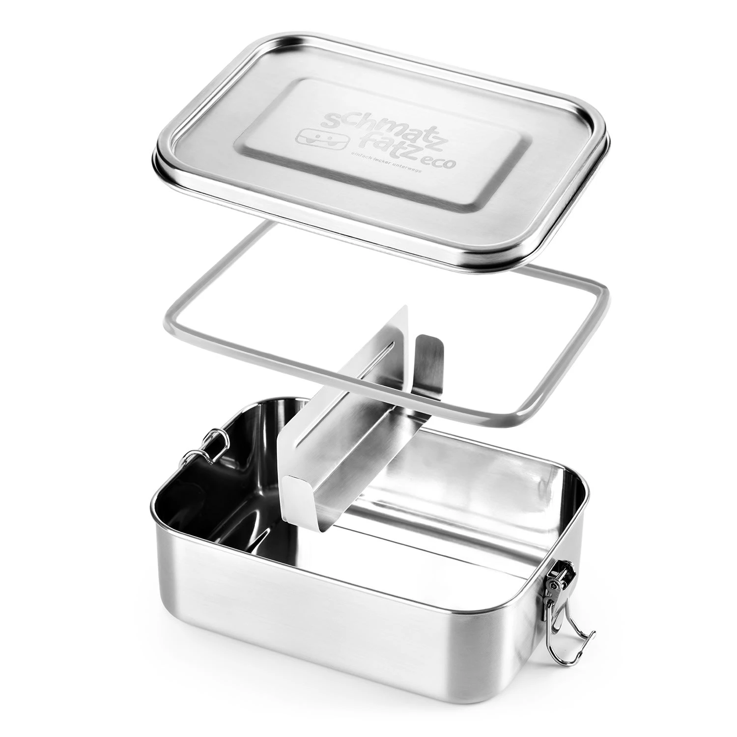 Schmatzfatz Eco Lunchbox 1200ml 19,5 X 14,5 X 6,5 Cm (BxHxT) Edelstahl 5 Schmatzfatz Eco Lunchbox 1200ml 19,5 X 14,5 X 6,5 Cm (BxHxT) Edelstahl – Bild 3