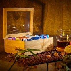 Teebox 8 Fächer 120 Teebeutel Kunststoff-Sichtfenster Bambus -Geschäft Für Haushalts- Und Küchenbedarf 10038043 yy 0003 logo