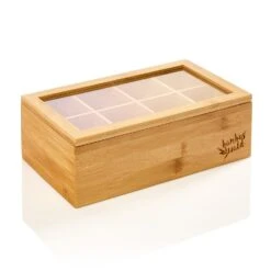 Teebox 8 Fächer 120 Teebeutel Kunststoff-Sichtfenster Bambus -Geschäft Für Haushalts- Und Küchenbedarf 10038043 yy 0007 logo