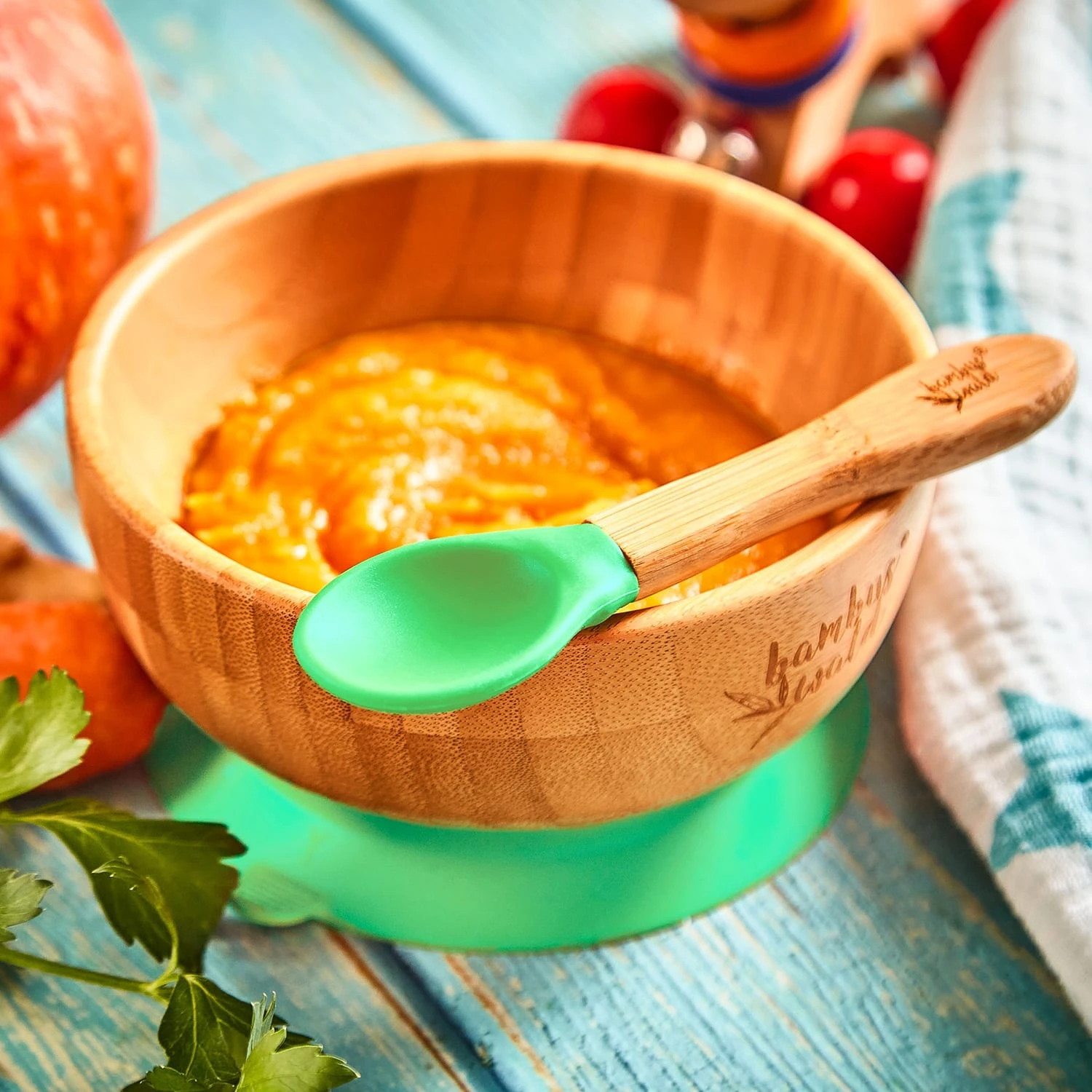 Kindergeschirr Mit Bambusschale Und Löffel 400 Ml Inkl. Saugnapf Ø: 13,7 Cm 4 Kindergeschirr Mit Bambusschale Und Löffel 400 Ml Inkl. Saugnapf Ø: 13,7 Cm – Bild 2