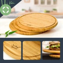 3er-Set Bambus-Frühstücksbrett Rund 25 X 1,6 X Cm (ØxH) Pflegeleicht -Geschäft Für Haushalts- Und Küchenbedarf 10038082 yy 0003 logo