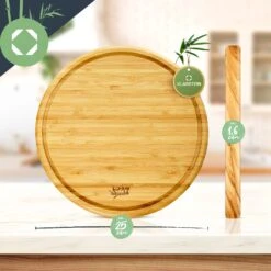 3er-Set Bambus-Frühstücksbrett Rund 25 X 1,6 X Cm (ØxH) Pflegeleicht -Geschäft Für Haushalts- Und Küchenbedarf 10038082 yy 0006 logo