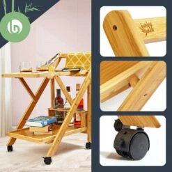 Servierwagen 2 Etagen 4 Rollen 66x70x40,5cm (BxHxT) Bambus -Geschäft Für Haushalts- Und Küchenbedarf 10038117 yy 0002 logo