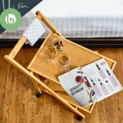 Servierwagen 2 Etagen 4 Rollen 66x70x40,5cm (BxHxT) Bambus -Geschäft Für Haushalts- Und Küchenbedarf 10038117 yy 0003 logo