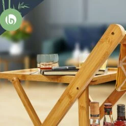 Servierwagen 2 Etagen 4 Rollen 66x70x40,5cm (BxHxT) Bambus -Geschäft Für Haushalts- Und Küchenbedarf 10038117 yy 0004 logo