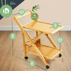 Servierwagen 2 Etagen 4 Rollen 66x70x40,5cm (BxHxT) Bambus -Geschäft Für Haushalts- Und Küchenbedarf 10038117 yy 0006 logo