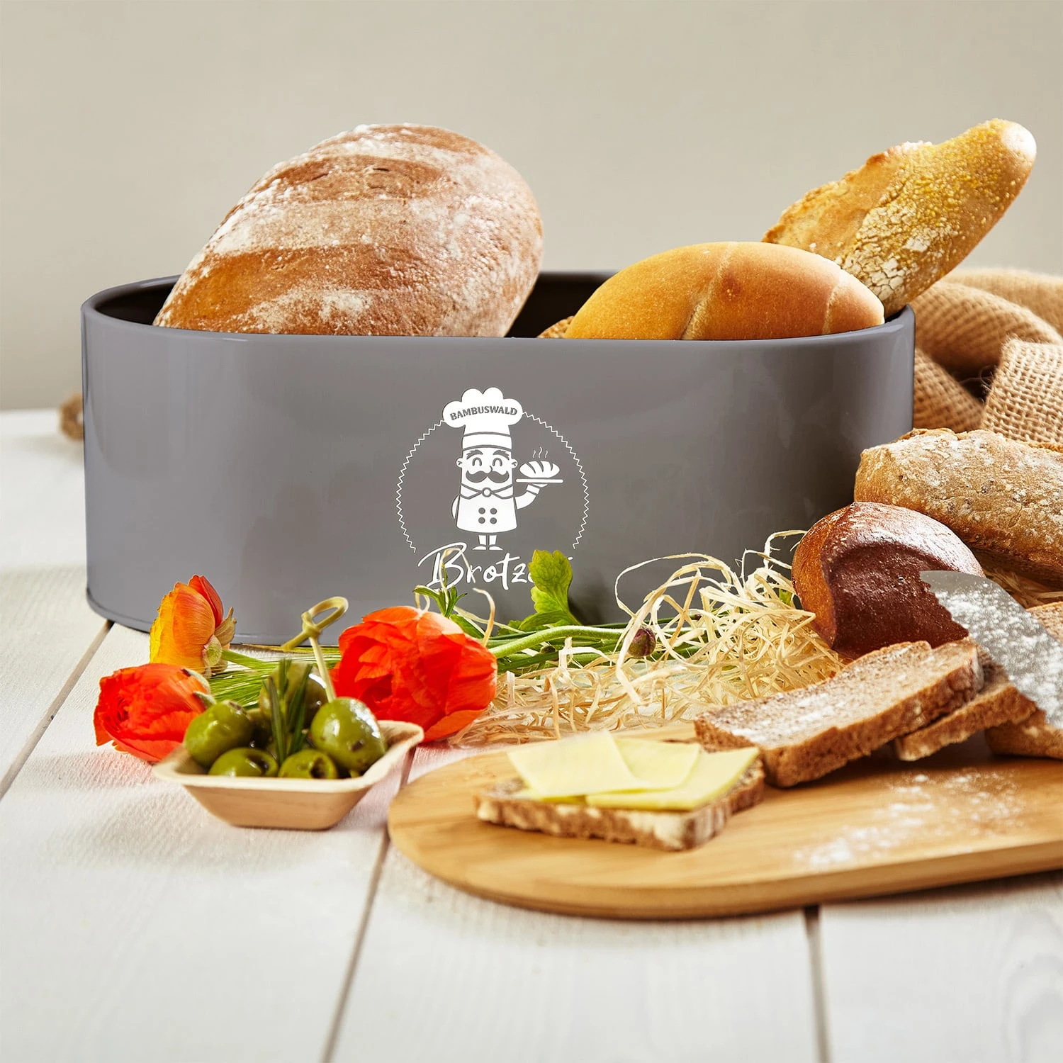 Rök Brotbox Metallblech Bambusdeckel 33,5 X 13 X 18 Cm (BxHxT) Oval 4 Rök Brotbox Metallblech Bambusdeckel 33,5 X 13 X 18 Cm (BxHxT) Oval – Bild 2