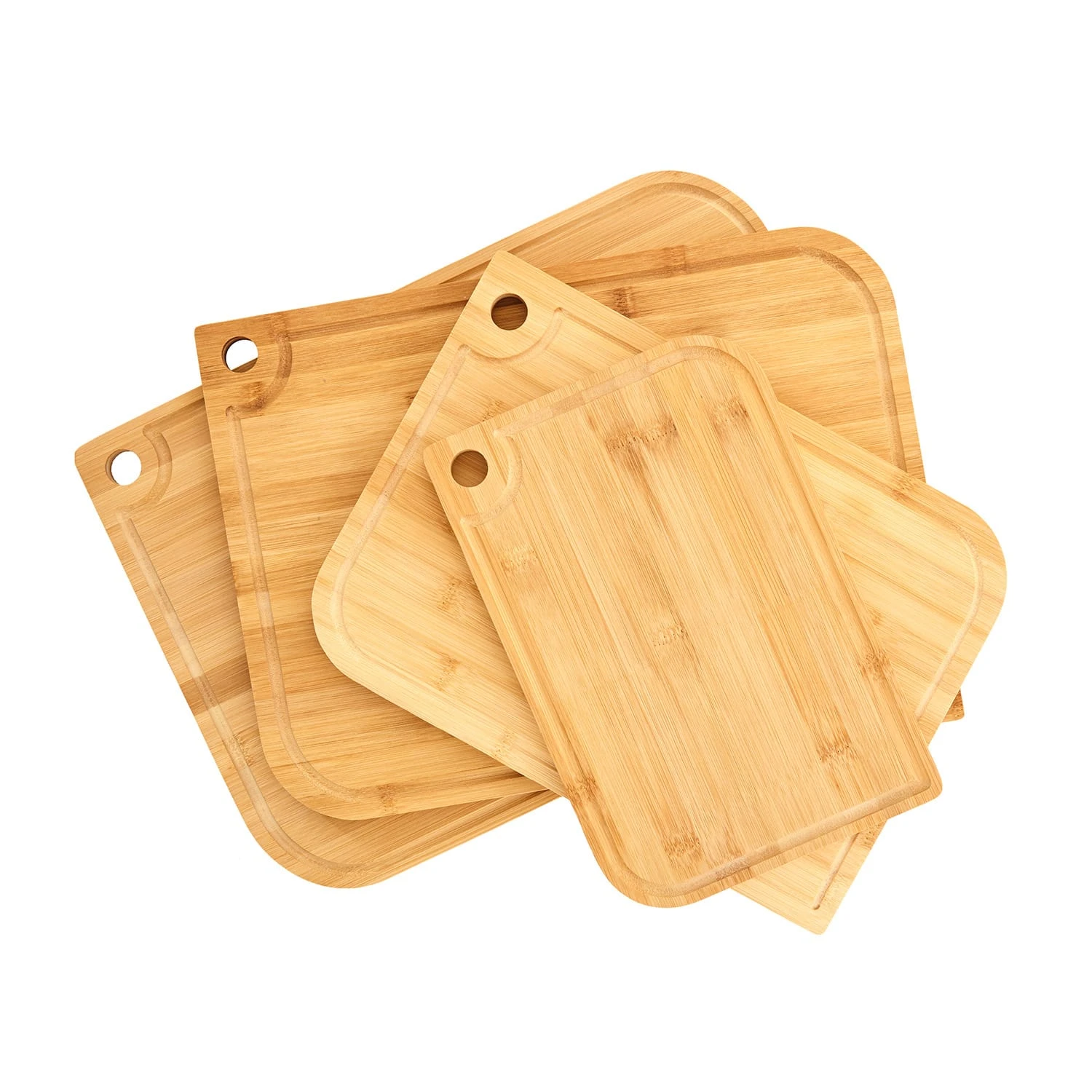 Batvik Schneidebrett 4er-Set Messerschonend Saftrille Bambus 6 Batvik Schneidebrett 4er-Set Messerschonend Saftrille Bambus – Bild 4