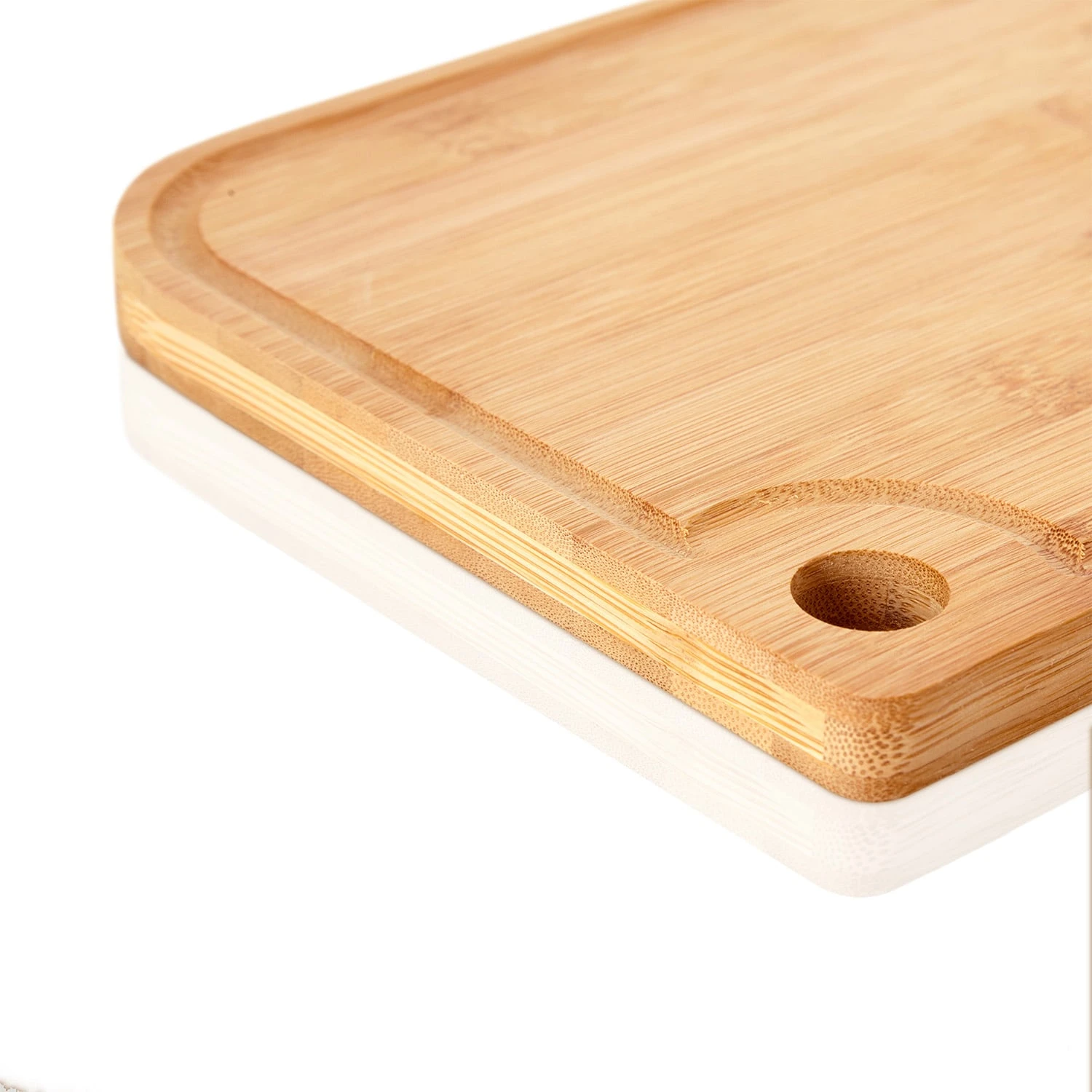 Batvik Schneidebrett 4er-Set Messerschonend Saftrille Bambus 8 Batvik Schneidebrett 4er-Set Messerschonend Saftrille Bambus – Bild 6