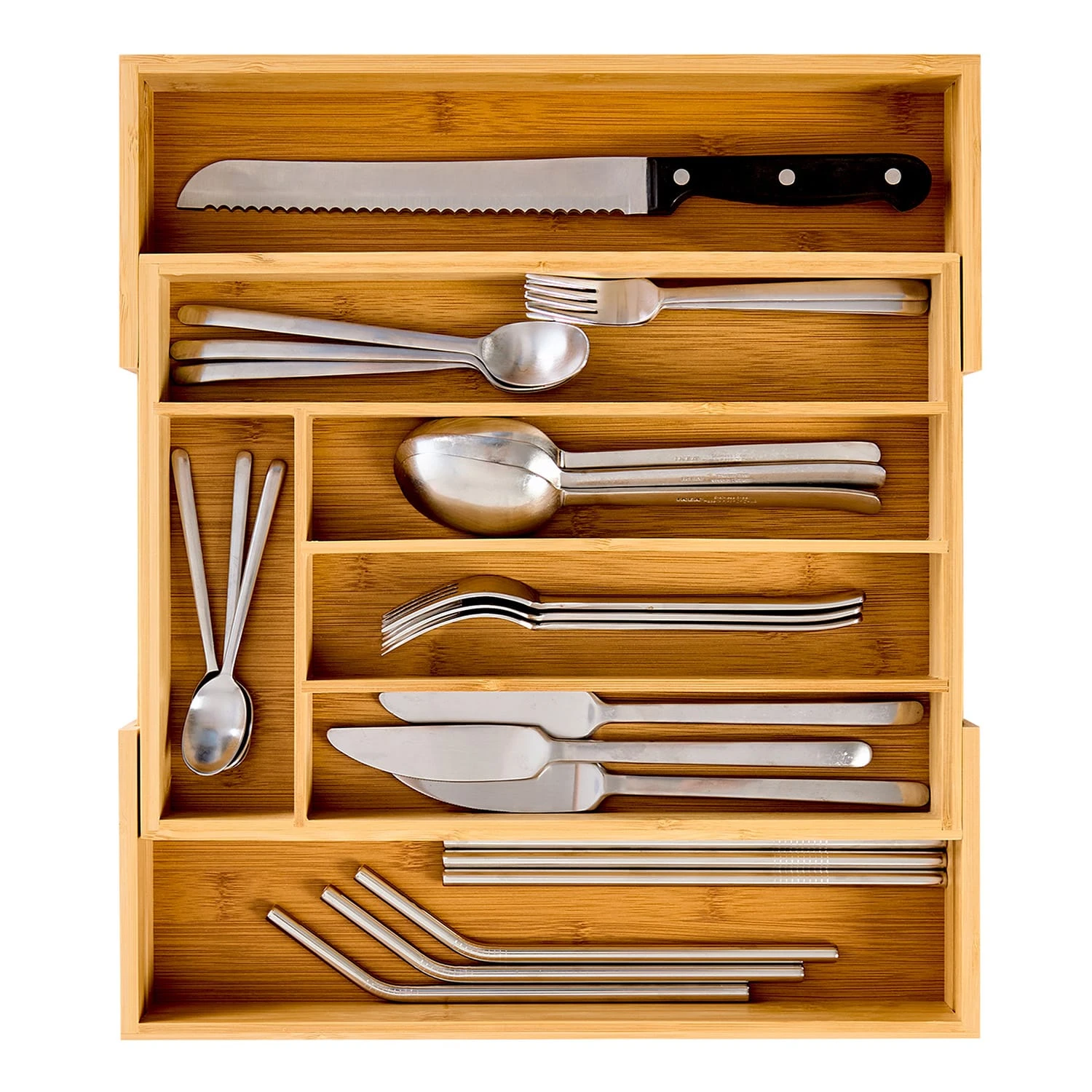 Besteckkasten 5-7 Fächer Max. 40 X 5 X 35,5 Cm Bambus 3 Besteckkasten 5-7 Fächer Max. 40 X 5 X 35,5 Cm Bambus