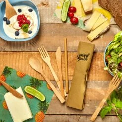 Reisebesteck In Brauner Tasche 5-teilig Zusammenrollbar Bambus -Geschäft Für Haushalts- Und Küchenbedarf 10038194 yy 0002 logo