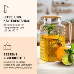 Karaffe Borosilikatglas Bambusdeckel Filteraufsatz Silikonring -Geschäft Für Haushalts- Und Küchenbedarf 10038237 de 0004 logo