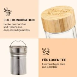 Teeflasche Mit Deckel Und Sieb 500 Ml Doppelwandiges Glas Bambus Hülle 11 Teeflasche Mit Deckel Und Sieb 500 Ml Doppelwandiges Glas Bambus Hülle -Geschäft Für Haushalts- Und Küchenbedarf 10038238 de 0003 logo